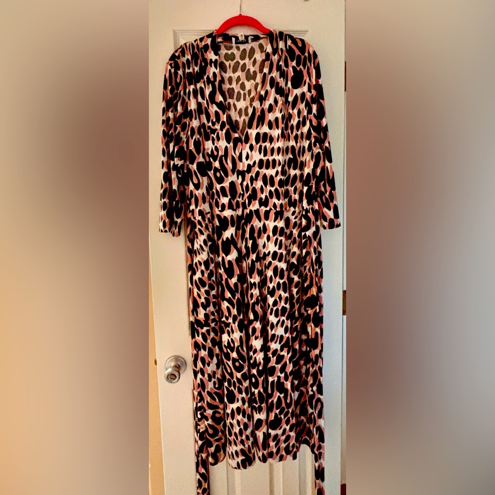 Leota Black and Pink  Animal Print  Dress 2X
